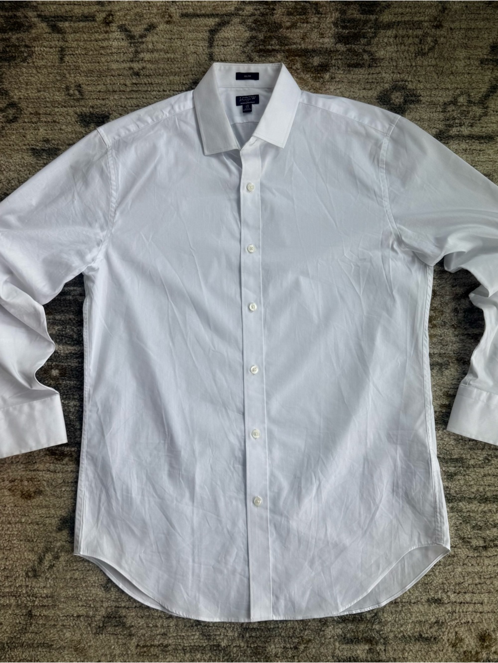 J. Crew Men's White Button-Down Dress Shirt